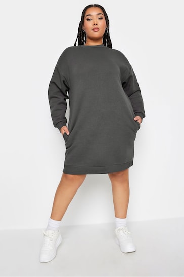 Yours Curve Grey Sweat Tunic Dress