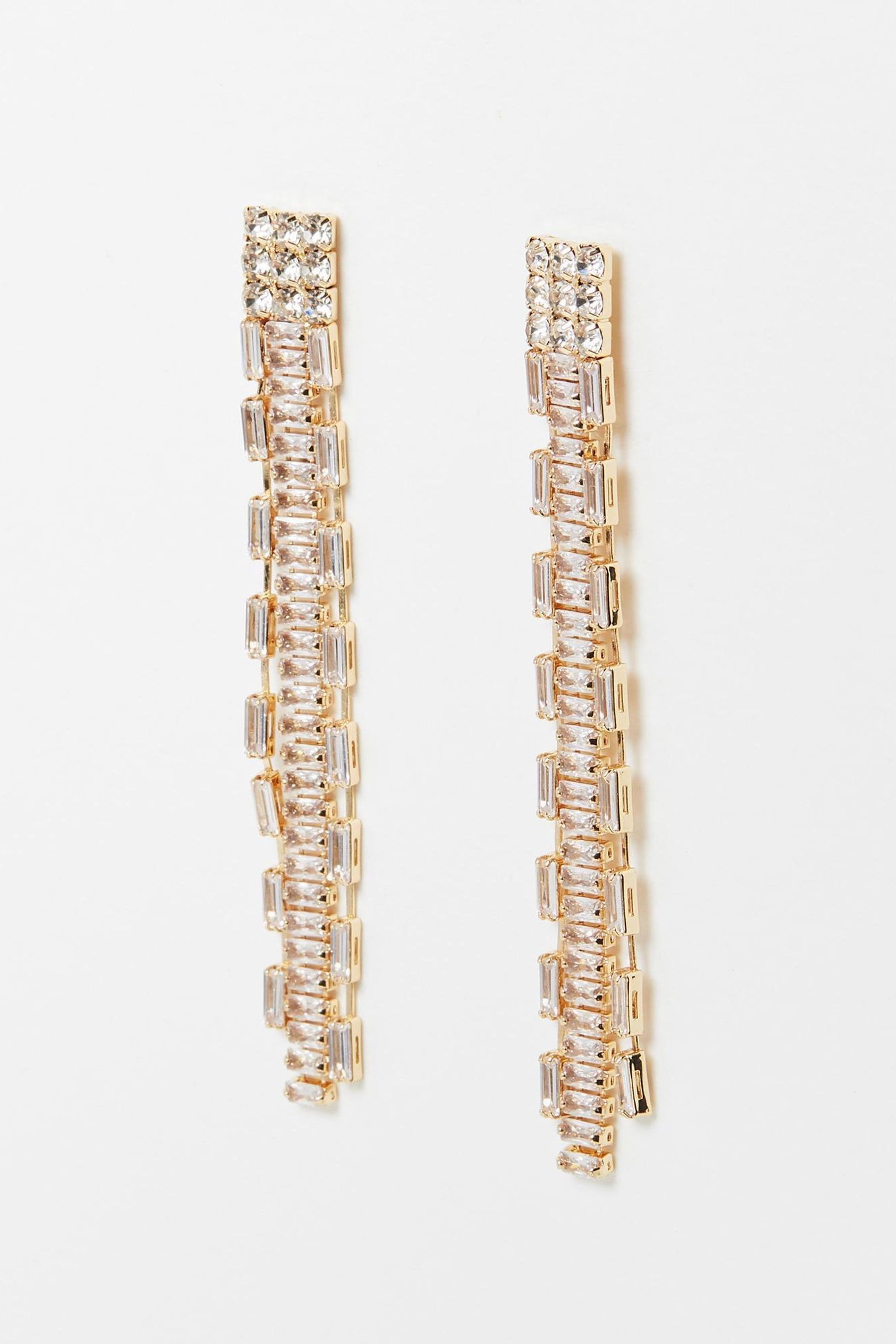 Stone chain earrings on sale