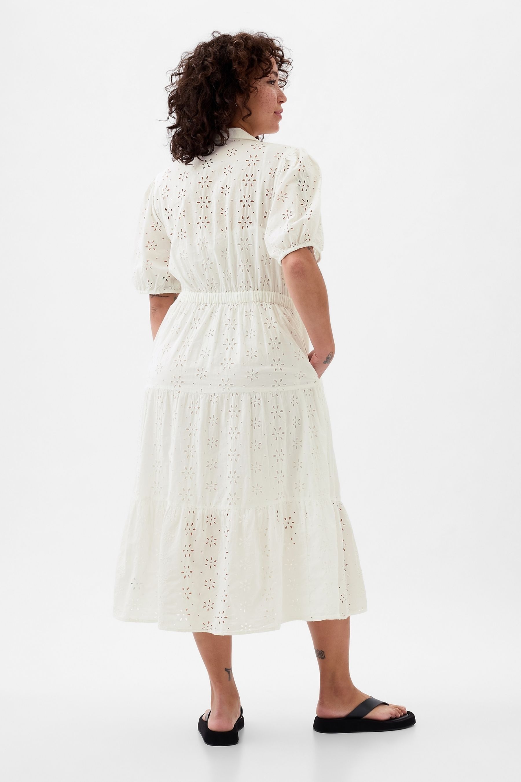 Gap midi clearance eyelet dress