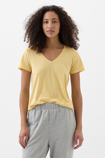 Gap Yellow Favourite Short Sleeve V Neck T-Shirt