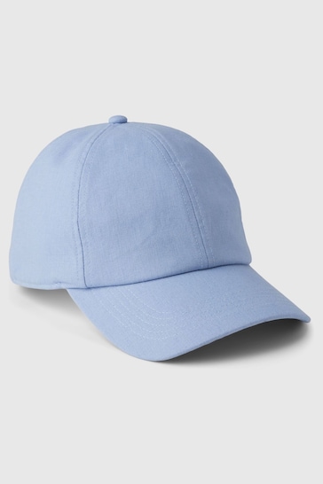 Gap Blue Linen Cotton Blend Baseball Hat