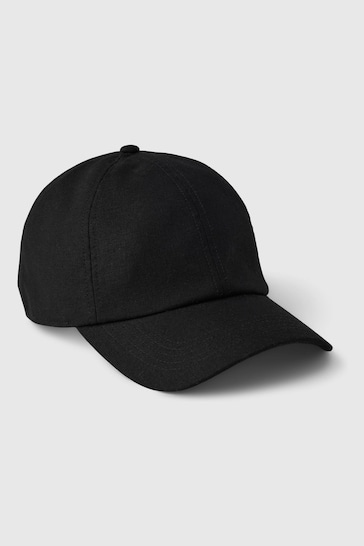 Gap Black Linen Cotton Blend Baseball Hat