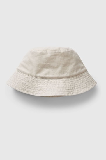 Gap Neutral Linen Blend Bucket Hat
