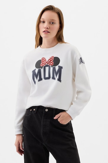 Gap White Disney Mom Graphic Logo Sweatshirt