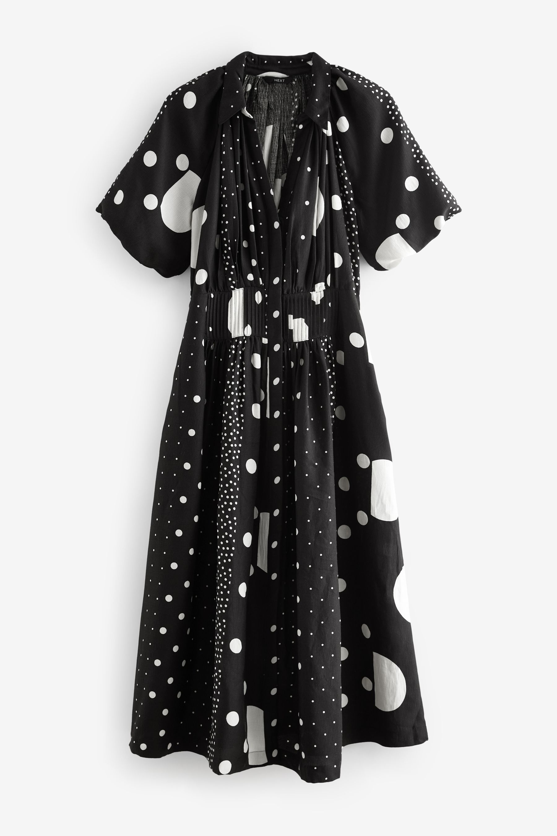 Black Puff Sleeve Midi Dress