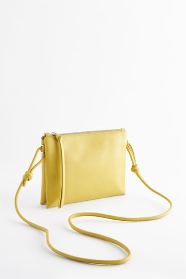 Lime Green Leather Cross-Body Bag