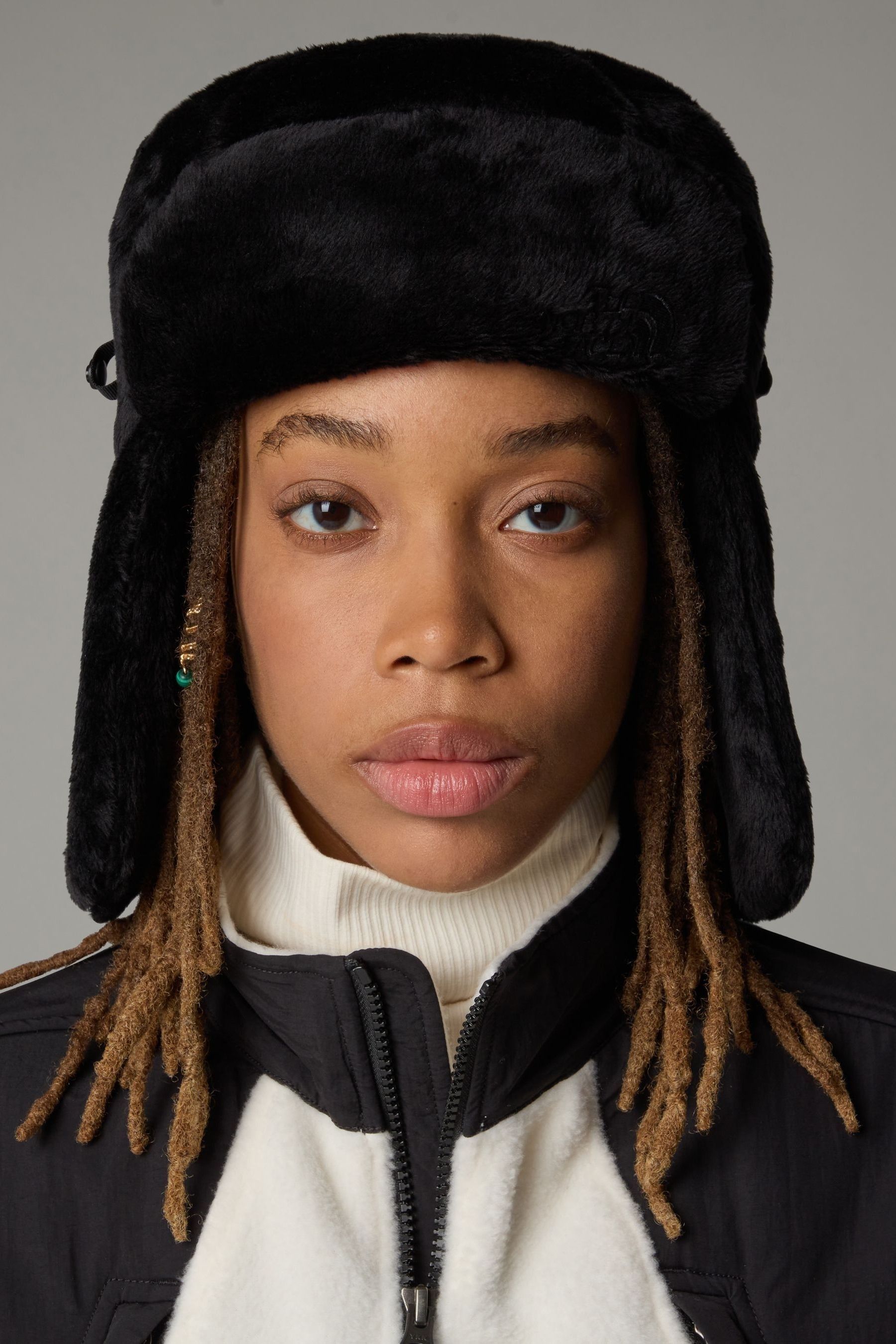 Black trapper hat womens hot sale