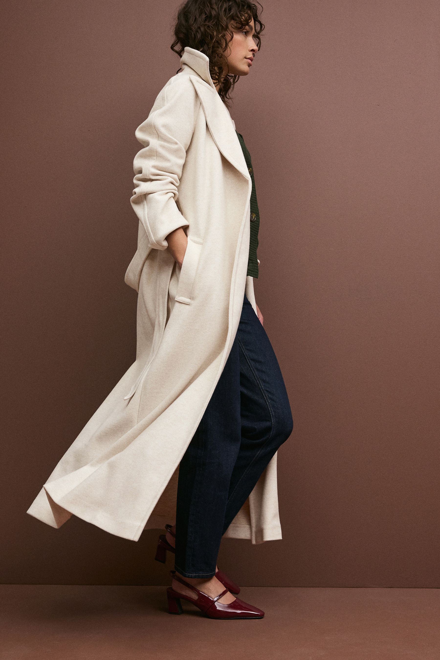 Belted maxi coat hotsell