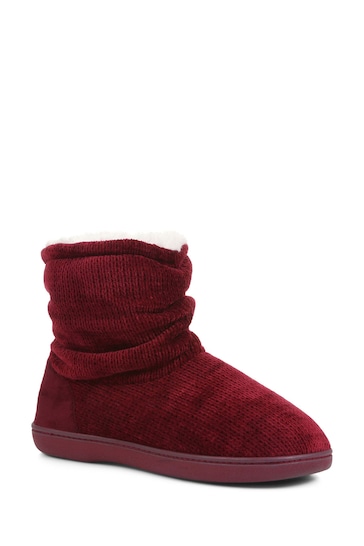 Pavers Red Knitted Slipper Boots