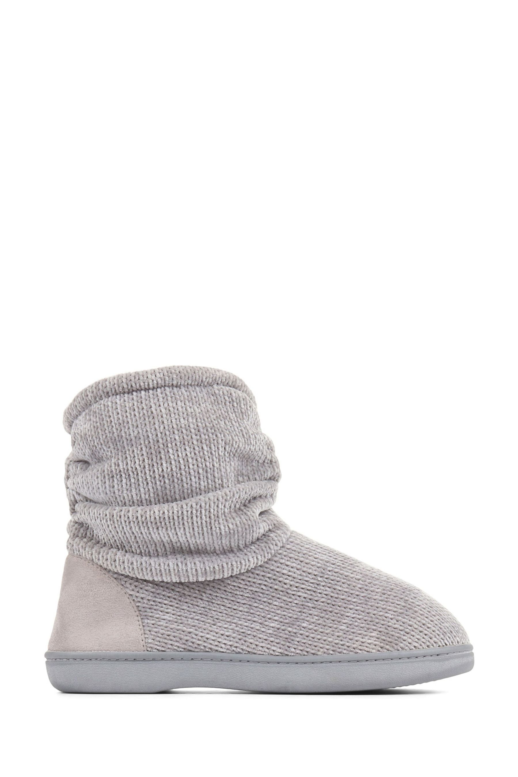 Pavers Grey Knitted Slipper Boots