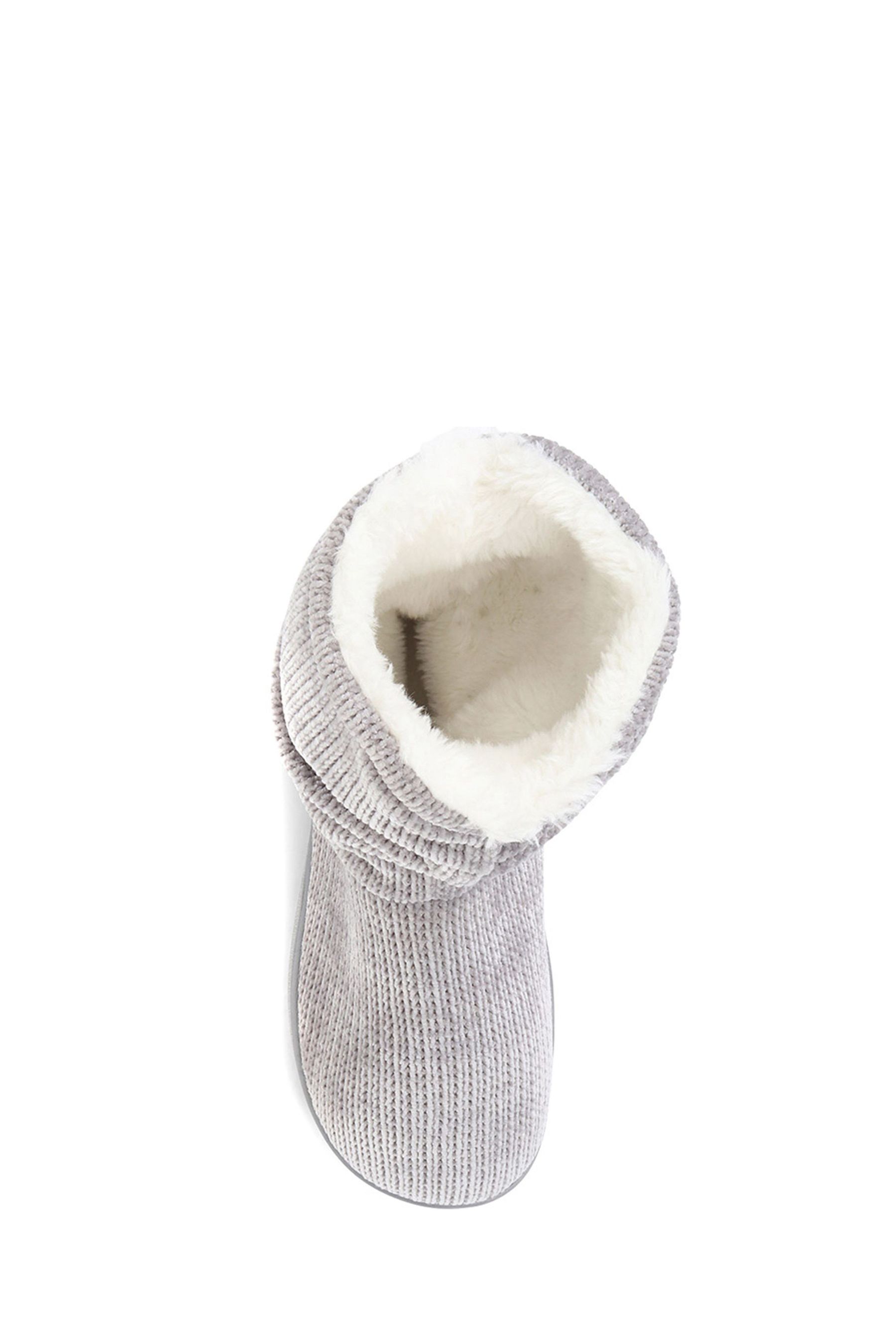 Grey knitted slipper sales boots