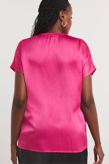 Simply Be Pink Satin Boxy Top
