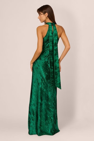 Adrianna by Adrianna Papell Green Halter Mermaid Gown