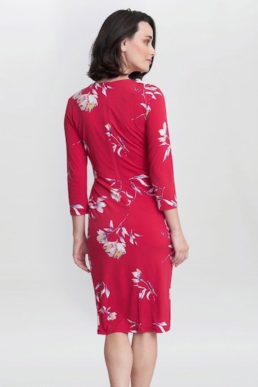 Gina Bacconi Red Darcy Jersey Wrap Dress