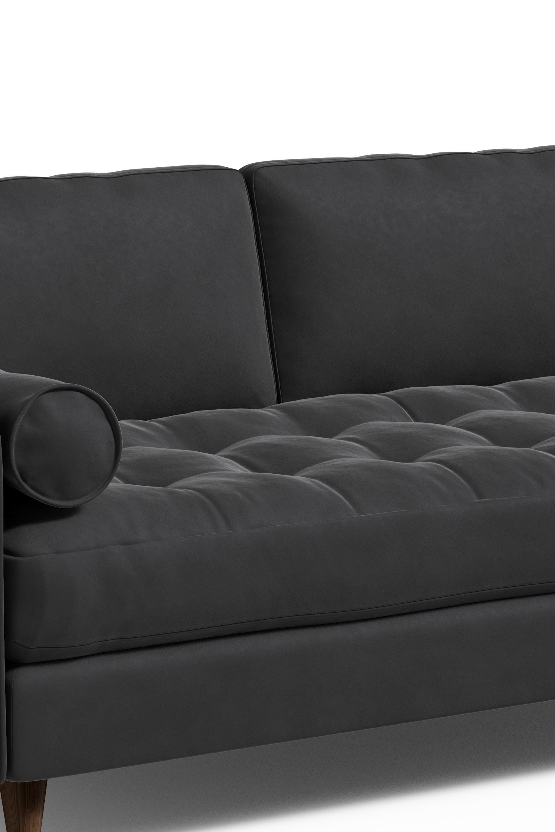 MADE.COM Matt Velvet Charcoal Grey Scott Left Hand Facing Corner Sofa