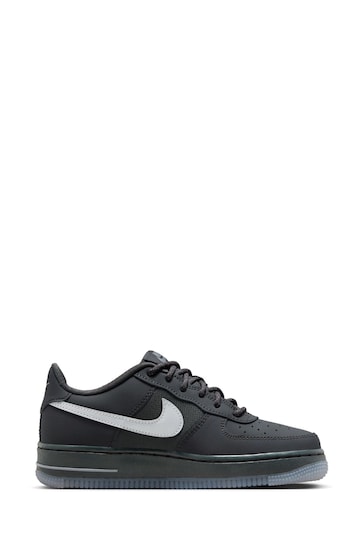 Nike Black/Grey Air Force 1 Youth Trainers