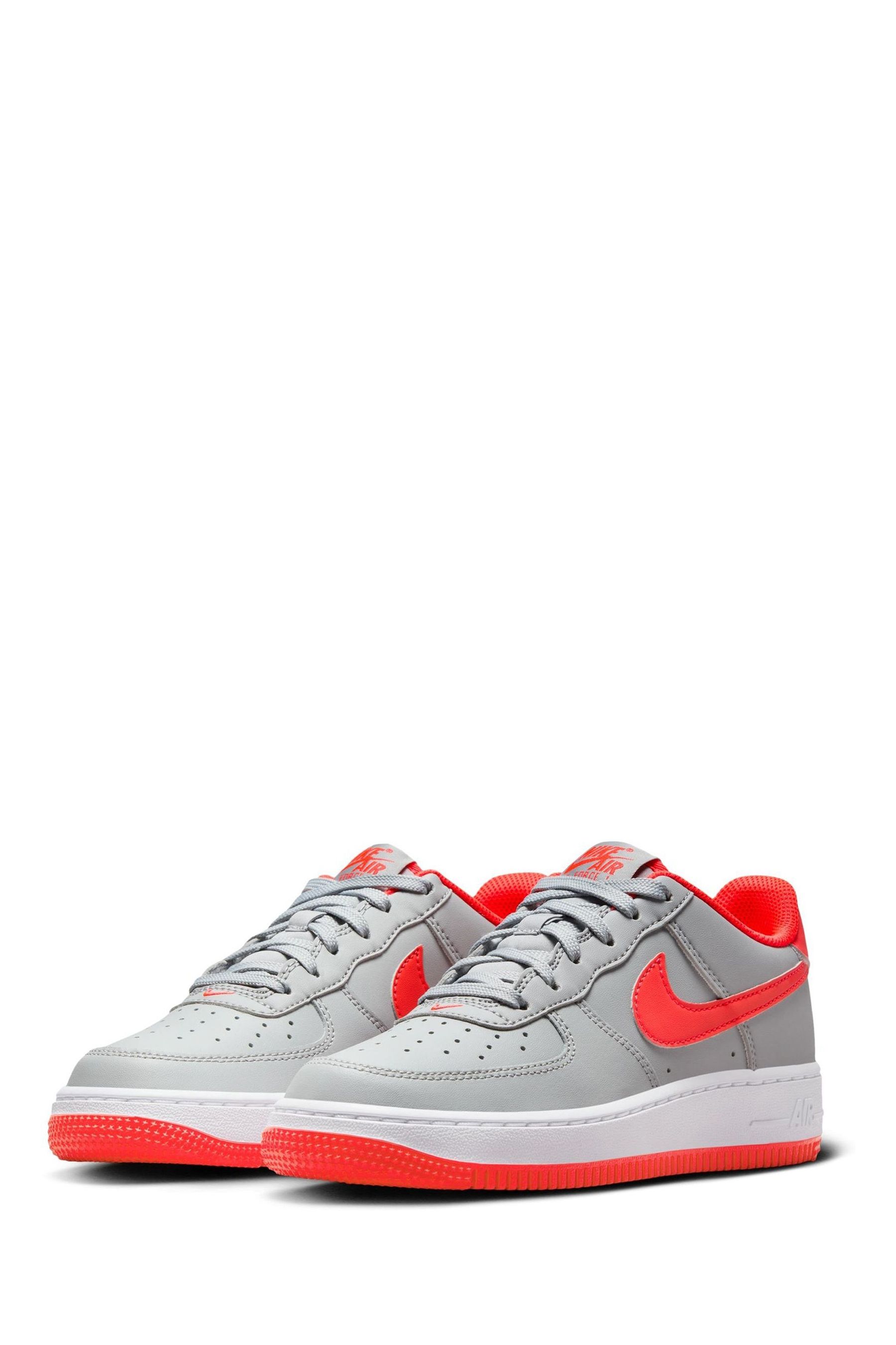 Nike Orange Grey Air Force 1 Youth Trainers