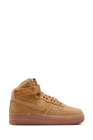 Nike Tan Brown Air Force 1 High LV8 3 Youth Trainers