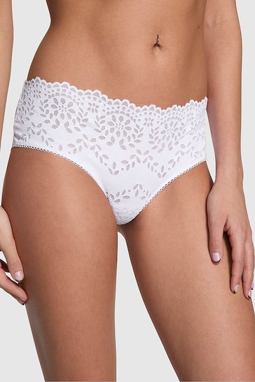 Victoria's Secret PINK Optic White Eyelet Lace Cheeky Knickers