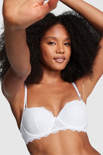 Victoria's Secret PINK Optic White Lace Push Up Eyelet Bra