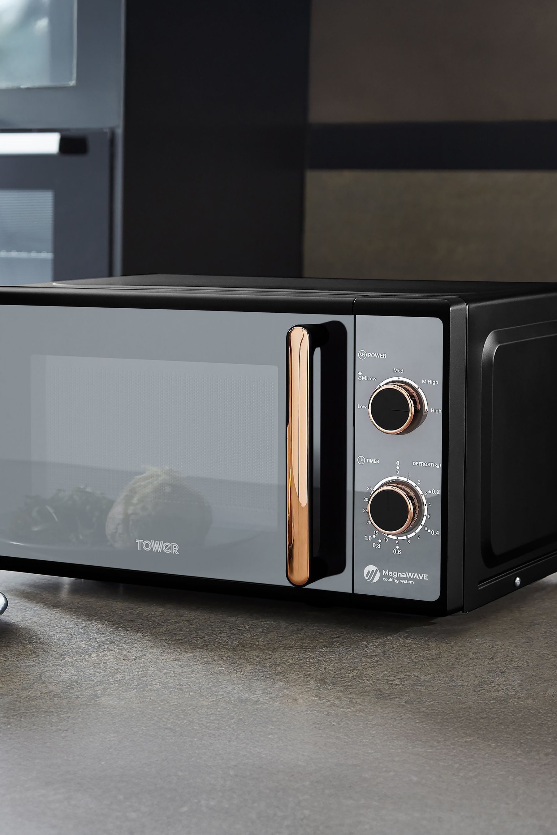 Tower top black microwave