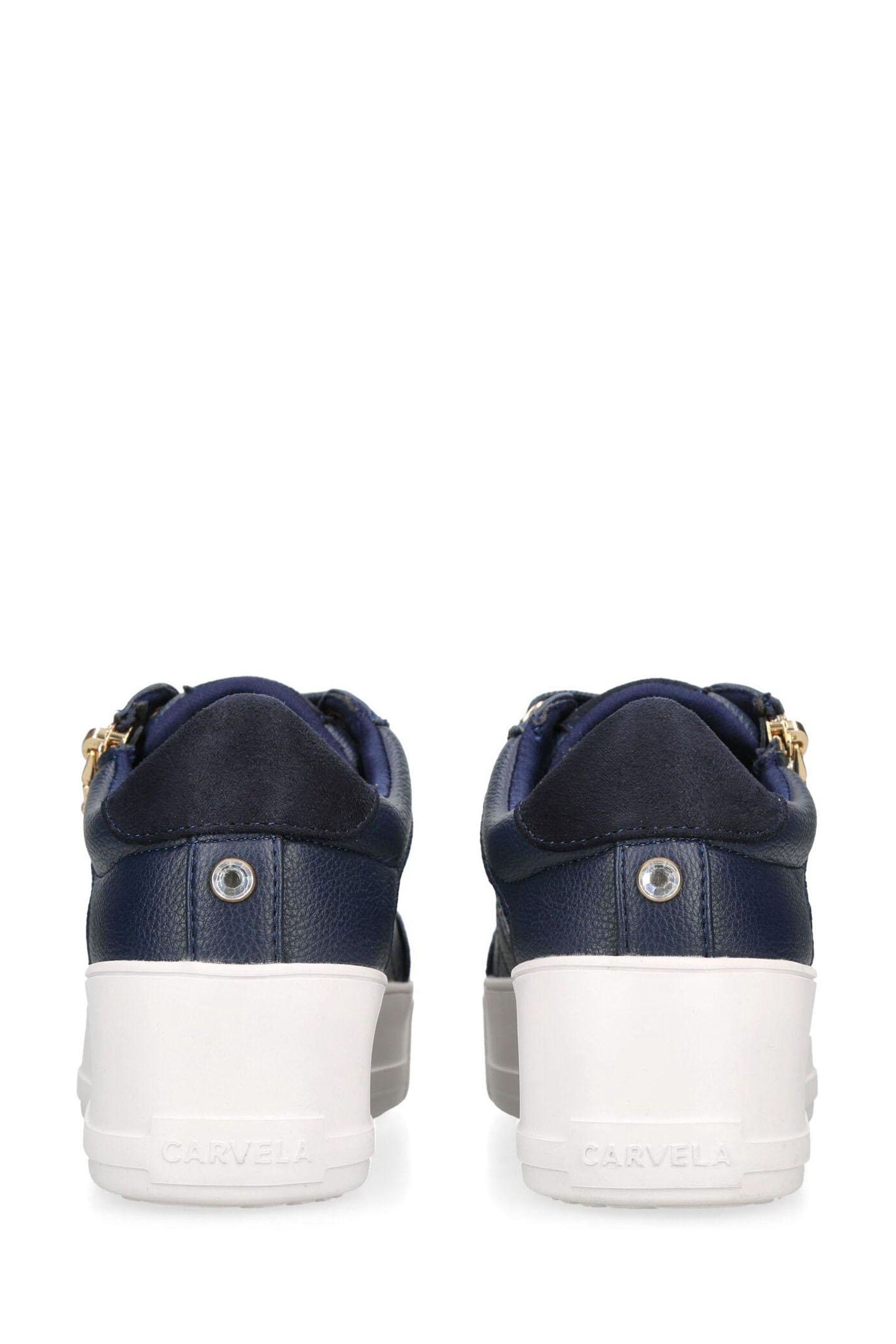 Navy carvela trainers shop