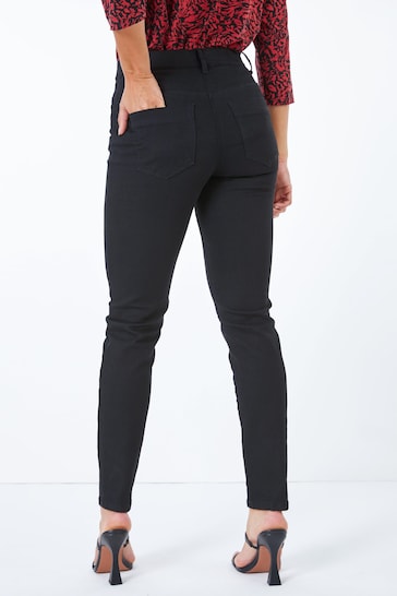 Roman Black Petite Full Length Twill Jeans