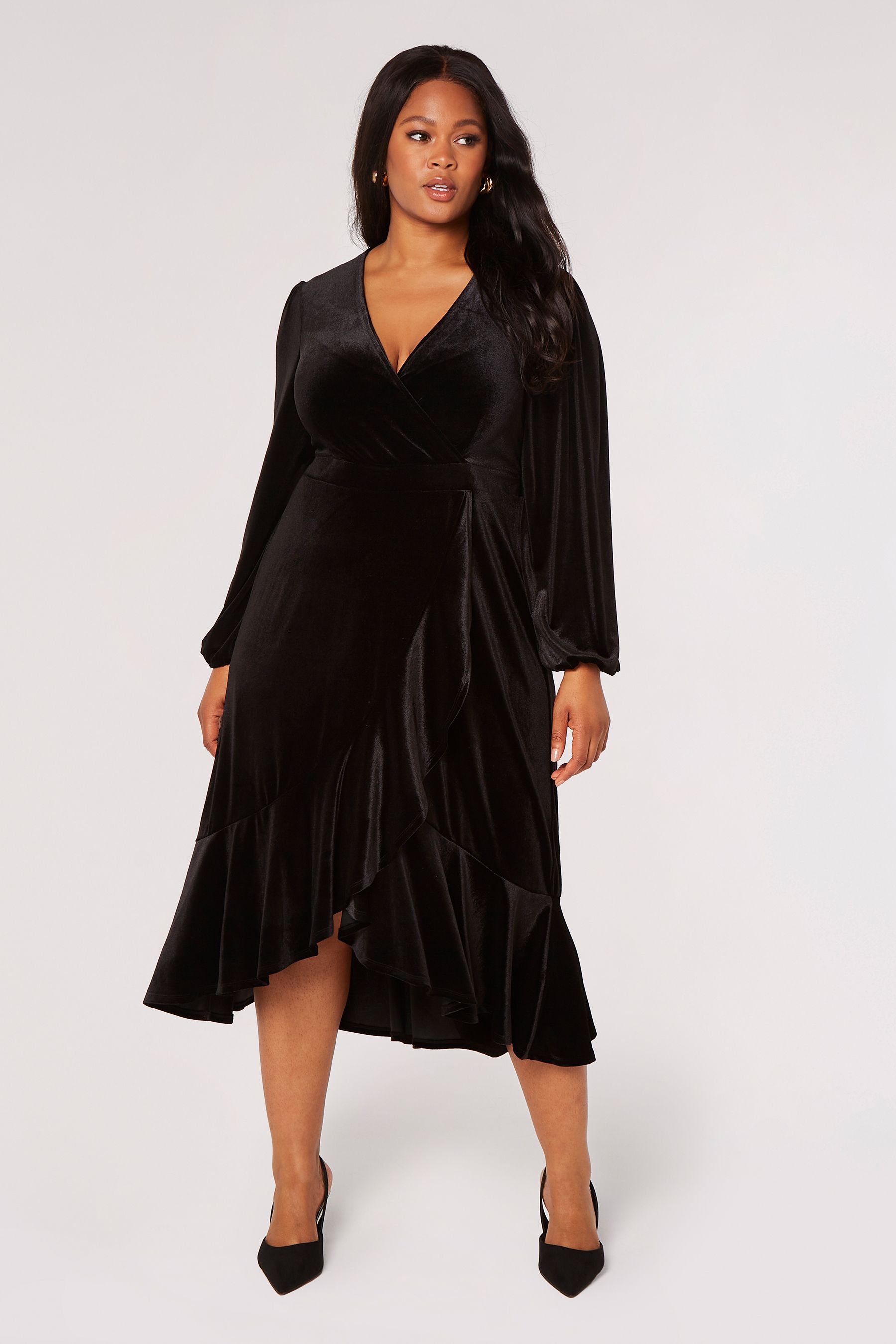 Faux wrap 2024 dress plus size