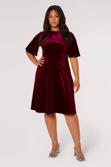 penny velour dress red