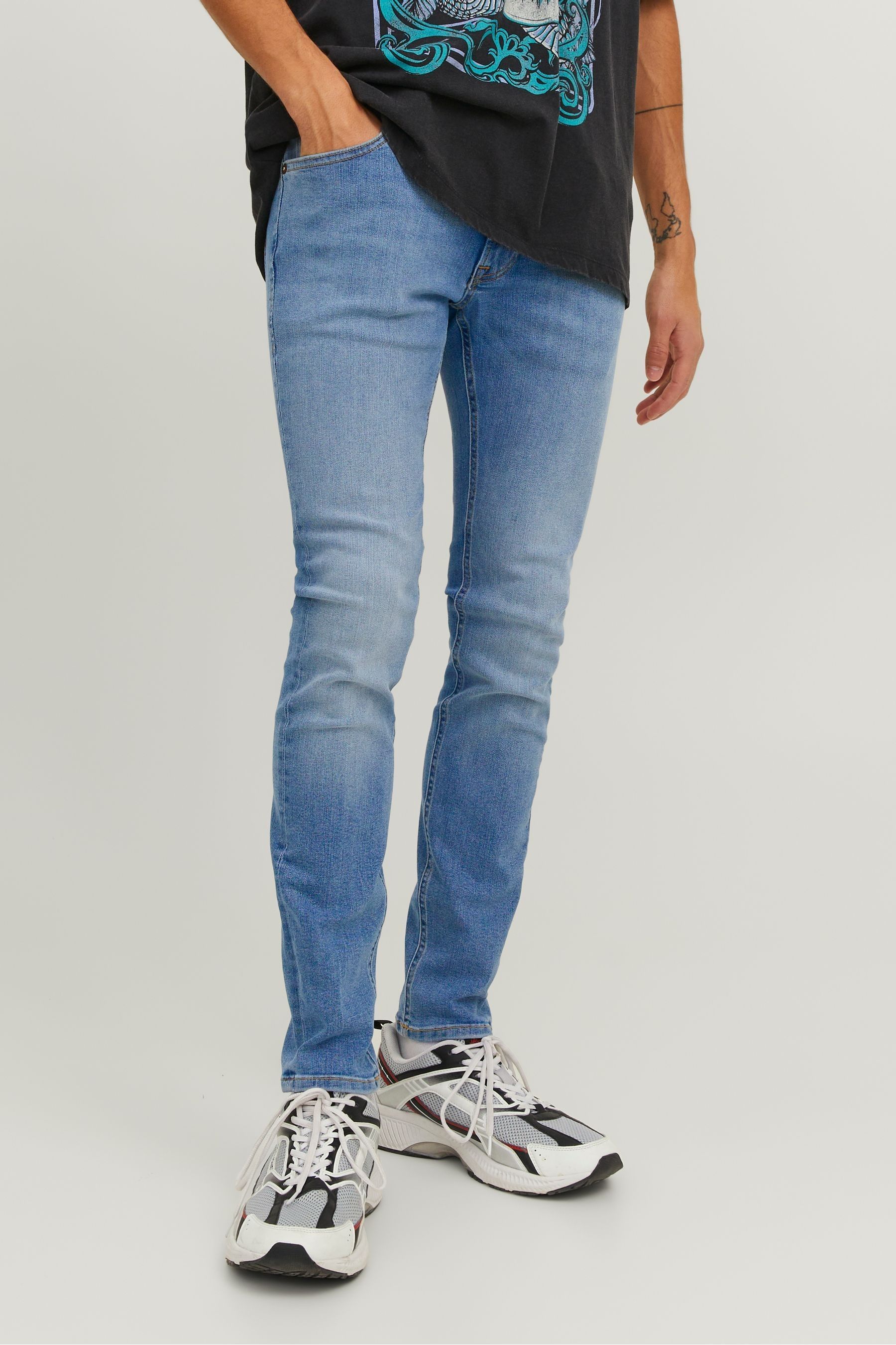 Buy JACK JONES Blue Skinny Fit Liam Jeans from the Next UK
