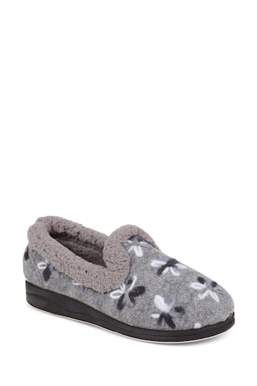 Pavers Grey Fleece Lined Slippers