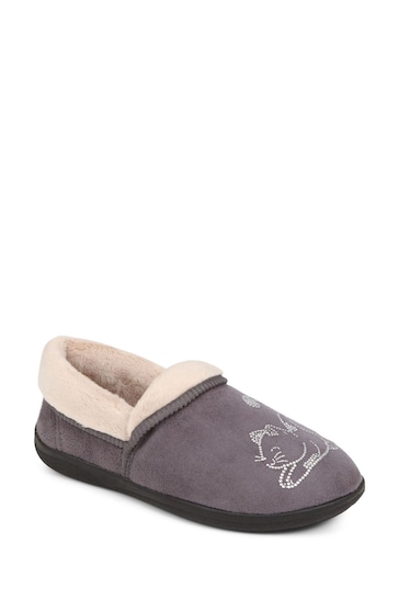 Pavers Grey Novelty Cat Slippers