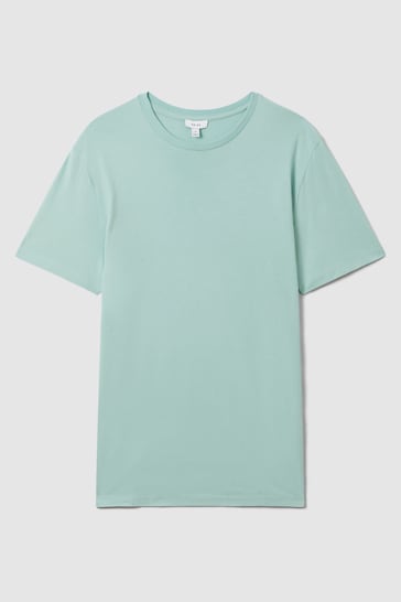 Reiss Ocean Green Bless Cotton Crew Neck T-Shirt