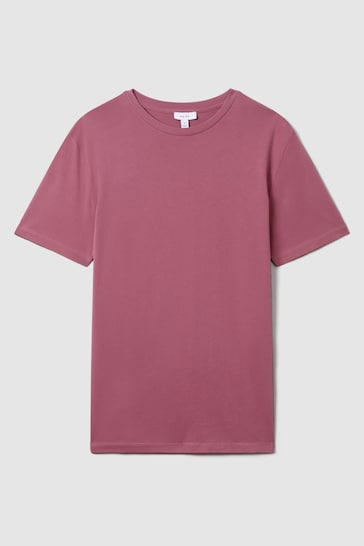 Reiss Old Rose Bless Cotton Crew Neck T-Shirt