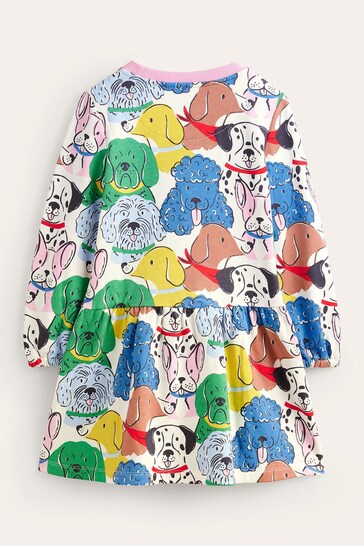 Boden Pink Dog Printed Sweatshirt Dress