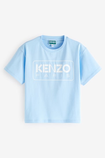 KENZO KIDS Blue Paris Logo Short Sleeved T-Shirt