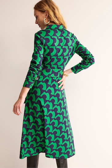 Boden Green Multi Laura Jersey Midi Shirt Dress