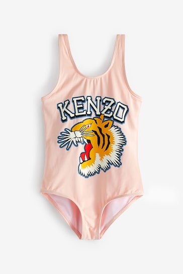 KENZO KIDS Pink Varisty Tiger Logo Swimsuit