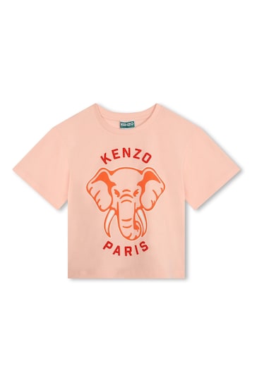 KENZO KIDS Pink Logo Short Sleeve T-Shirt