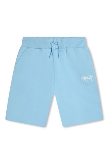 KENZO KIDS Blue Logo Jersey Shorts