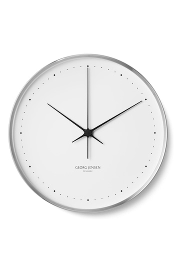 Georg Jensen Henning Koppel Clock Steel and White 40 cm