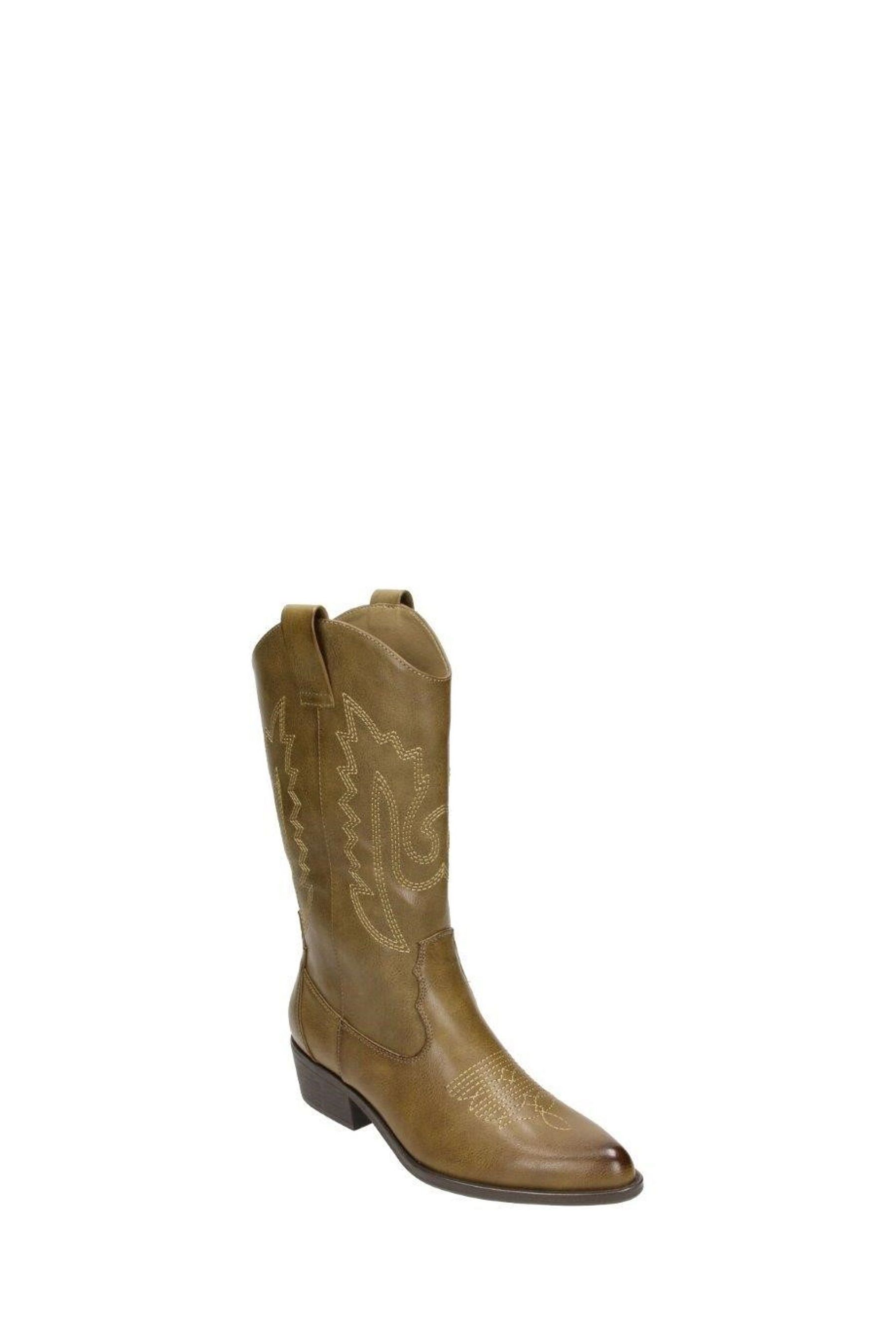Western top calf boots