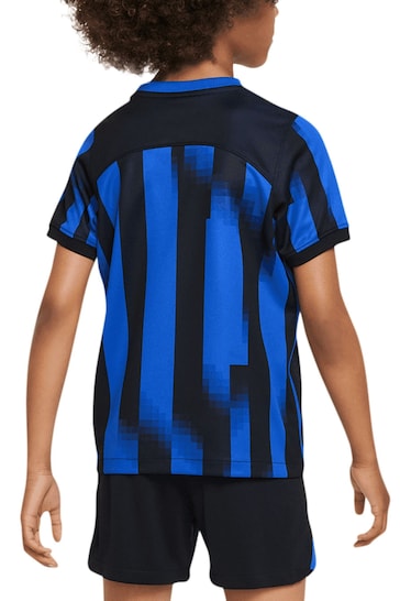 Nike Blue Mini Inter Milan Home Kit Shirt 2023-24 Little Kids