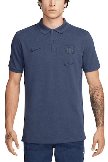 Nike Blue Barcelona Pique Polo Shirt