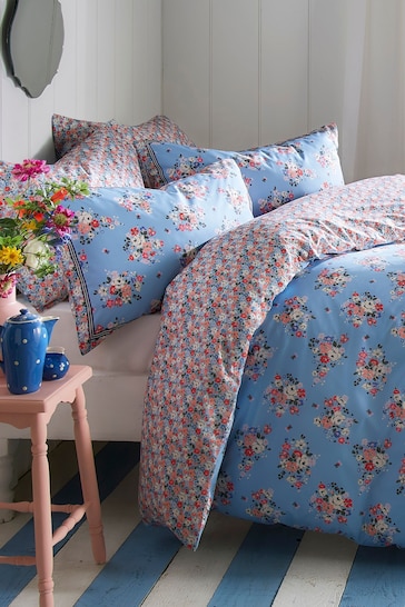 Cath Kidston Blue Set Of 2 Clifton Mews Pillowcases