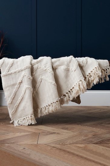 BHS Natural Tufted Throw