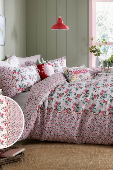 Cath Kidston Pink Strawberry Duvet Cover and Pillowcase Set