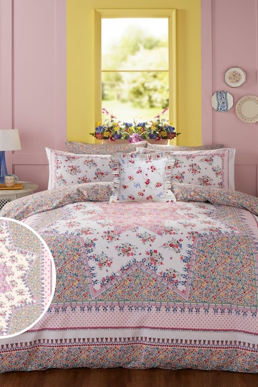Cath Kidston Pink Patchwork Duvet Cover and Pillowcase Set