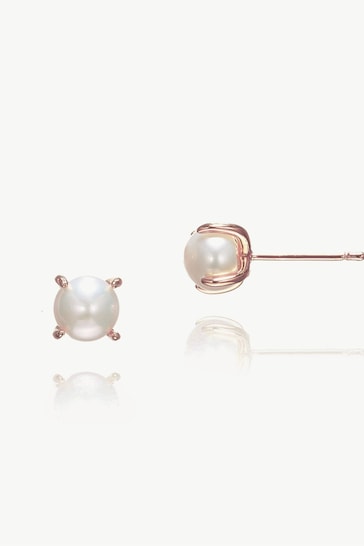 Ivory & Co Rose Gold Cairo Pearl Classic Stud Earrings