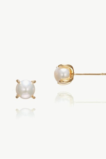 Ivory & Co Gold Cairo Pearl Classic Stud Earrings